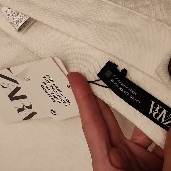 Nwt! Zara Lace Insert Linen Blend Pants - Picture 4 of 7